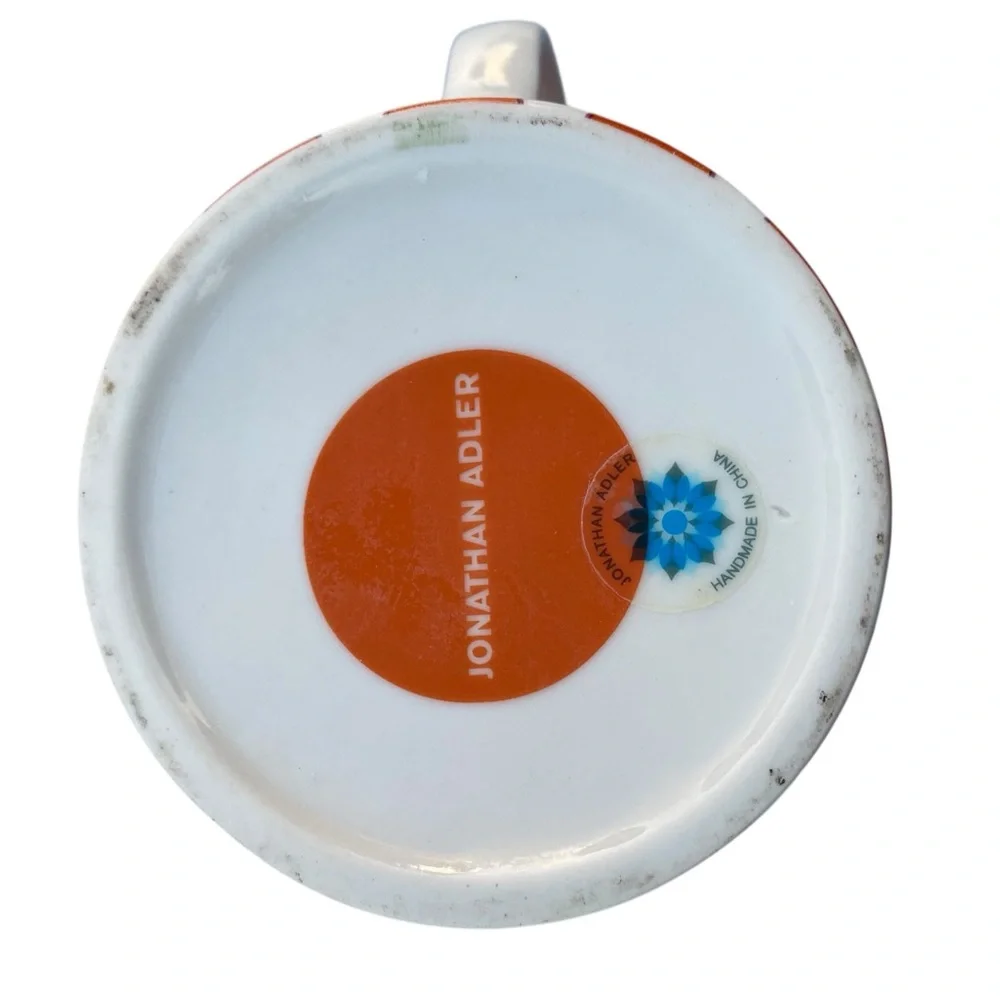 Jonathan Adler Carnaby Orange Floral Mosaic Medallion Mug